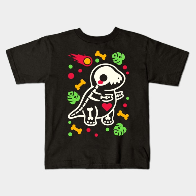 Tyrannosaurus rex skeleton Kids T-Shirt by NemiMakeit